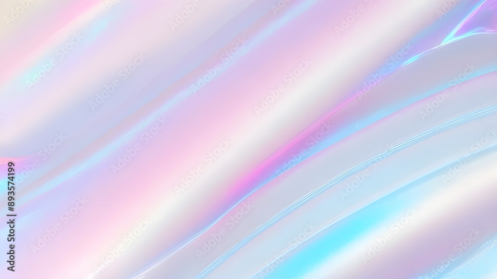 Holographic background light refraction texture overlay effect for photo and mockups. Organic drop diagonal holographic flare on a white wall. Shadows for natural light effects. Blurred rainbow light
