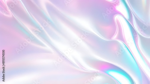 Holographic background light refraction texture overlay effect for photo and mockups. Organic drop diagonal holographic flare on a white wall. Shadows for natural light effects. Blurred rainbow light 