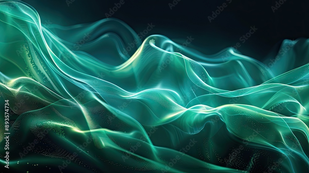 Obraz premium Refreshing backdrop with aqua and mint particles glowing highlights