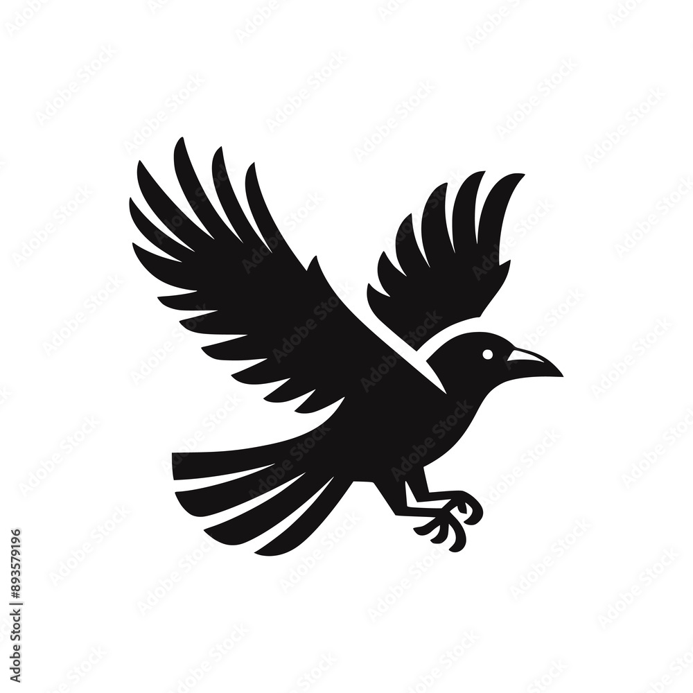 Fototapeta premium simple flying crow animal logo vector illustration template design