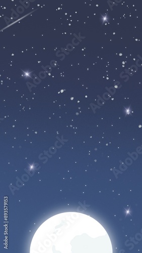 sky with moon and stars background