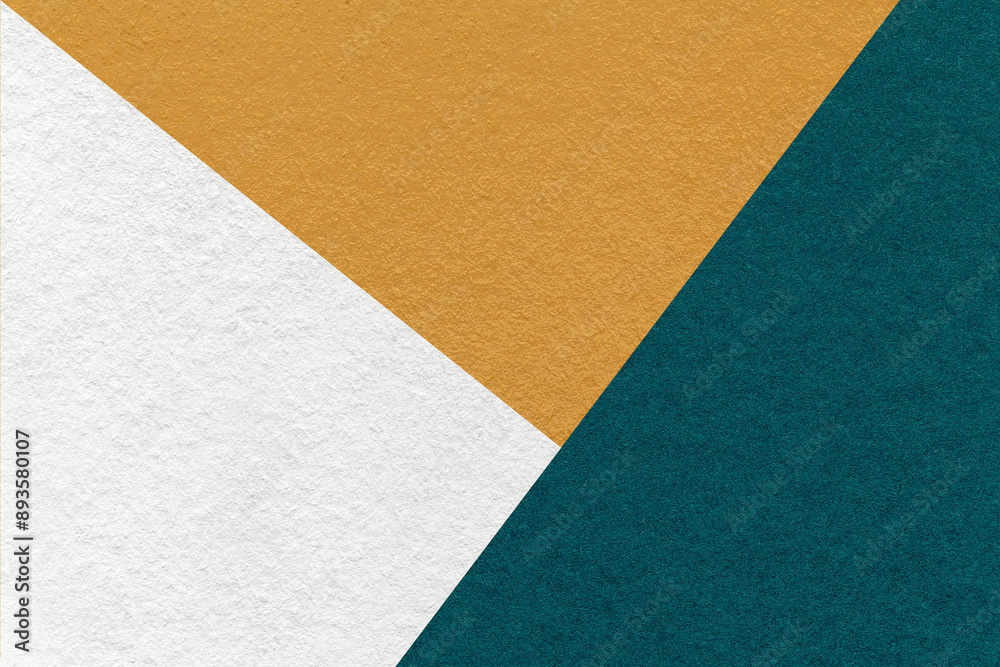 Texture craft white, yellow and teal color paper background, macro. Vintage abstract ocher cardboard Texture craft white, yellow and teal color paper background, macro. Vintage abstract ocher cardboard