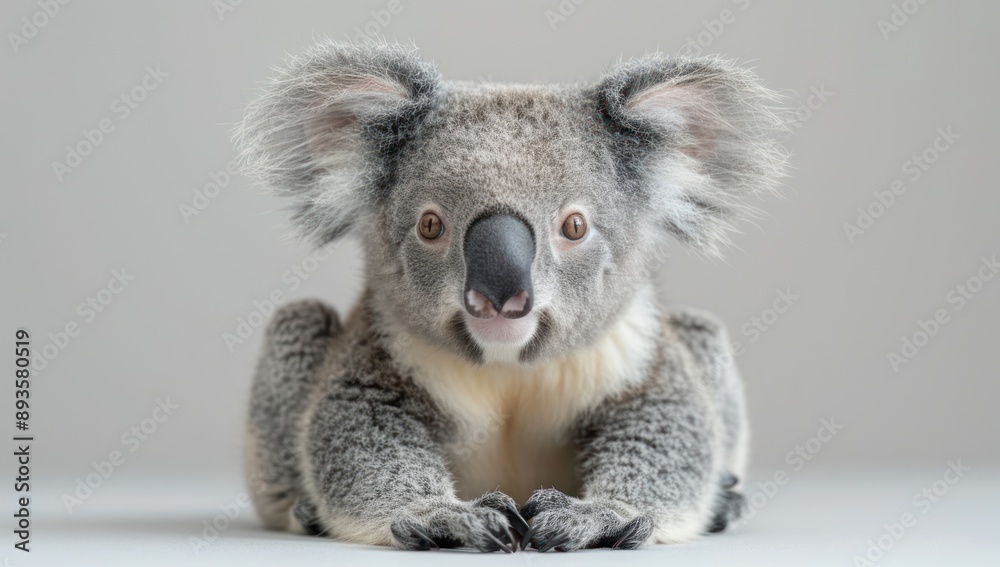 Naklejka premium A Curious Koala Looking Directly at the Camera