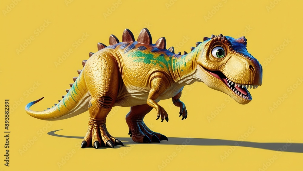 Cute Green Tyrannosaurus Rex Dinosaur Vector Illustration