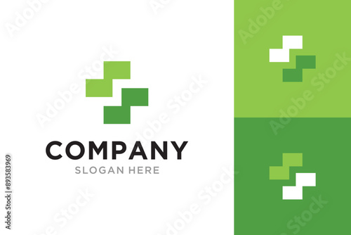 Medical Logo and Initial Letter S. Vector of Medical Services and Health Clinics. Pharmacy and Hospital Symbol.