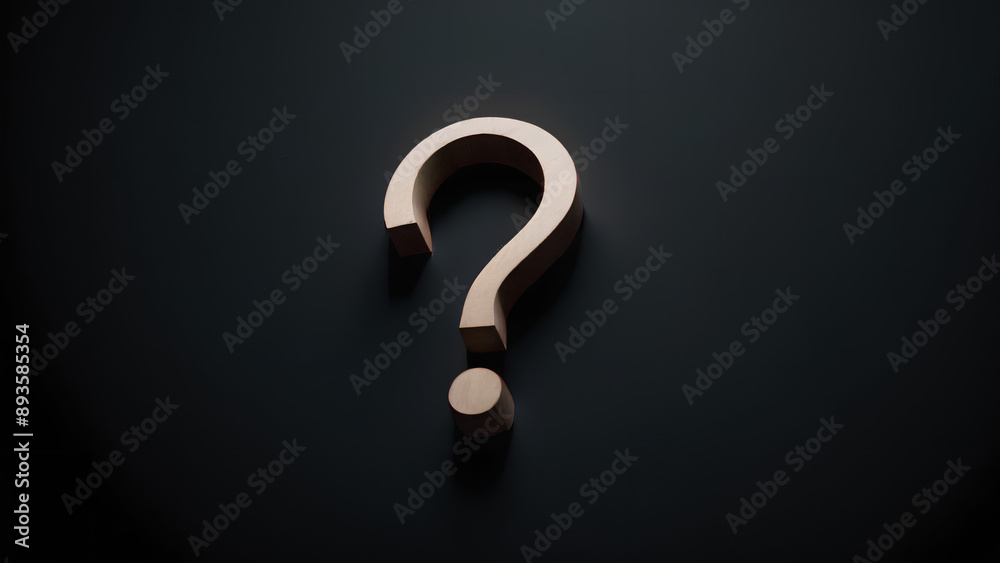 Naklejka premium Close up question mark dark theme