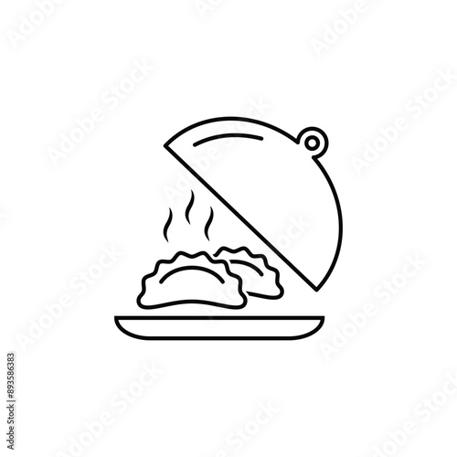 dumplings in a plate vector icon food icon restaurant logo 