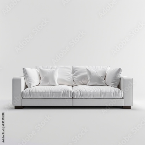 White sofa furniture cushion pillow.