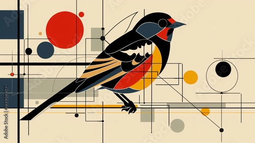 Geometric Bird Symbol photo