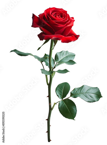 [Transparent Background PNG]single red rose on white background #893590320