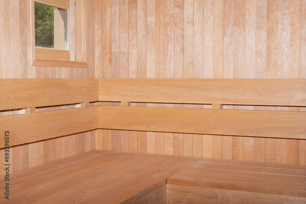 Interior of a wooden Russian bathhouse sauna. Interior of a wooden Russian bathhouse sauna.