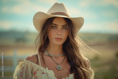 A stunning model woman on a...