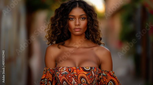 A stunning model woman on a...