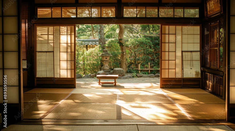 Serene Japanese-Inspired Workspace with Tatami Mats and Sliding Doors for Productivity and Zen Vibes Serene Japanese-Inspired Workspace with Tatami Mats and Sliding Doors for Productivity and Zen Vibes