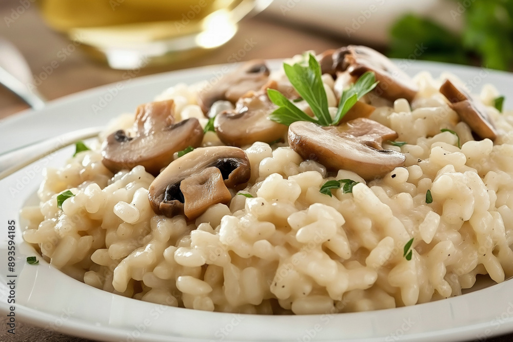 Mushroom Risotto - popular italian dish Mushroom Risotto - popular italian dish