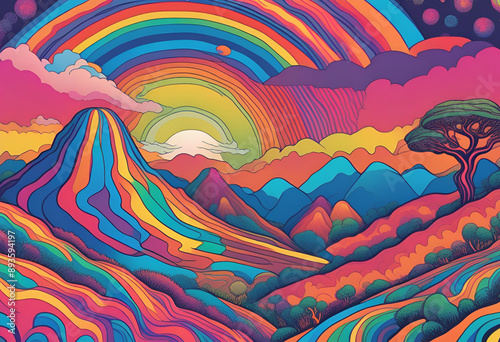 rainbow in the mountains