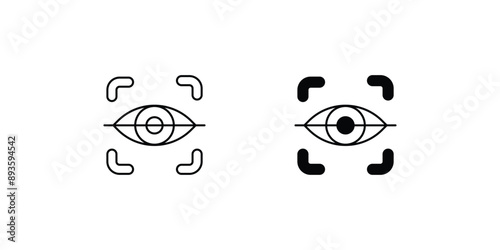eye scanner set icon with white background vector stock illustration