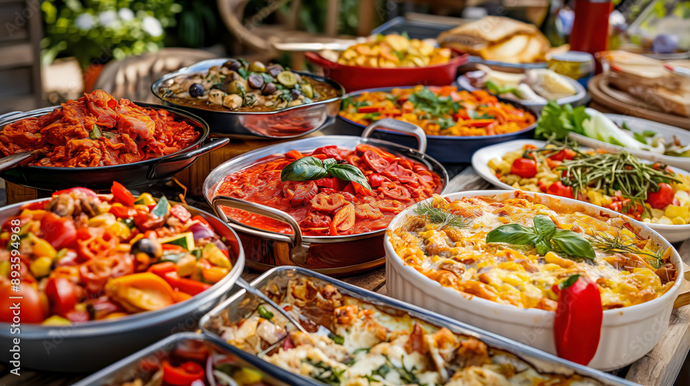 Set of italian food, domestic, on a home kitchen, traditional italian house
