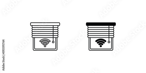 smart blind set icon with white background vector stock illustration