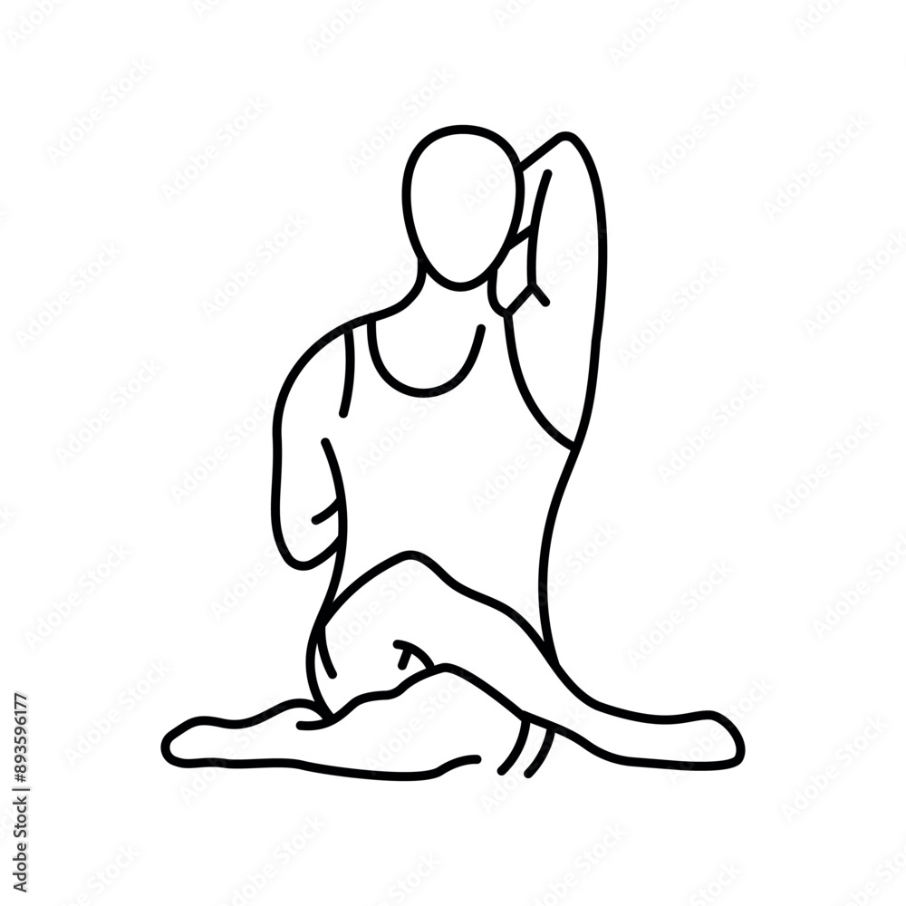 Gomukhasana (Cow Face Pose) line icon. A man does yoga Gomukhasana (Cow Face Pose) line icon. A man does yoga
