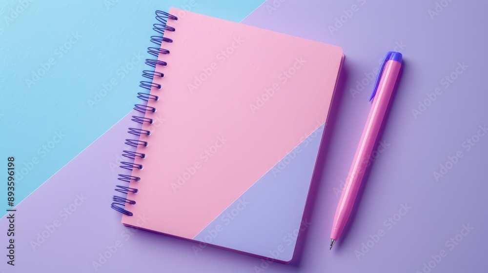 empty blank notebook with a pen, mockup with copy space , personal diary empty blank notebook with a pen, mockup with copy space , personal diary