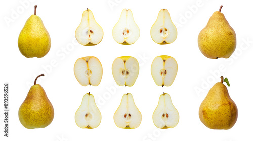 set of pears isolated isolated on white