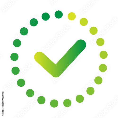 Load completed progress checkmark for design loading web vector