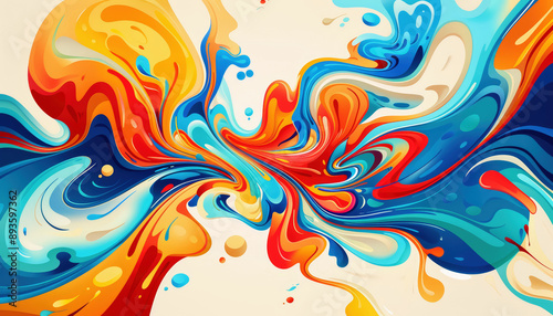 abstract vector illustration of colorful liquid swirls 