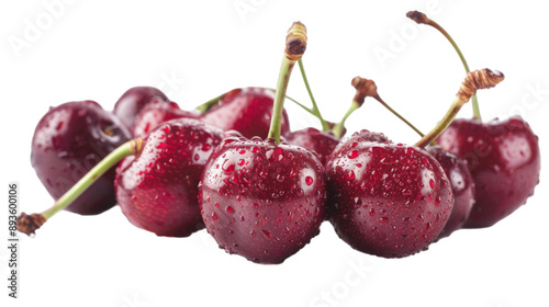 cherries isolated on white, no background