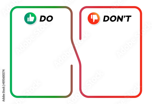 Do and dont infographic modern gradient style template vector