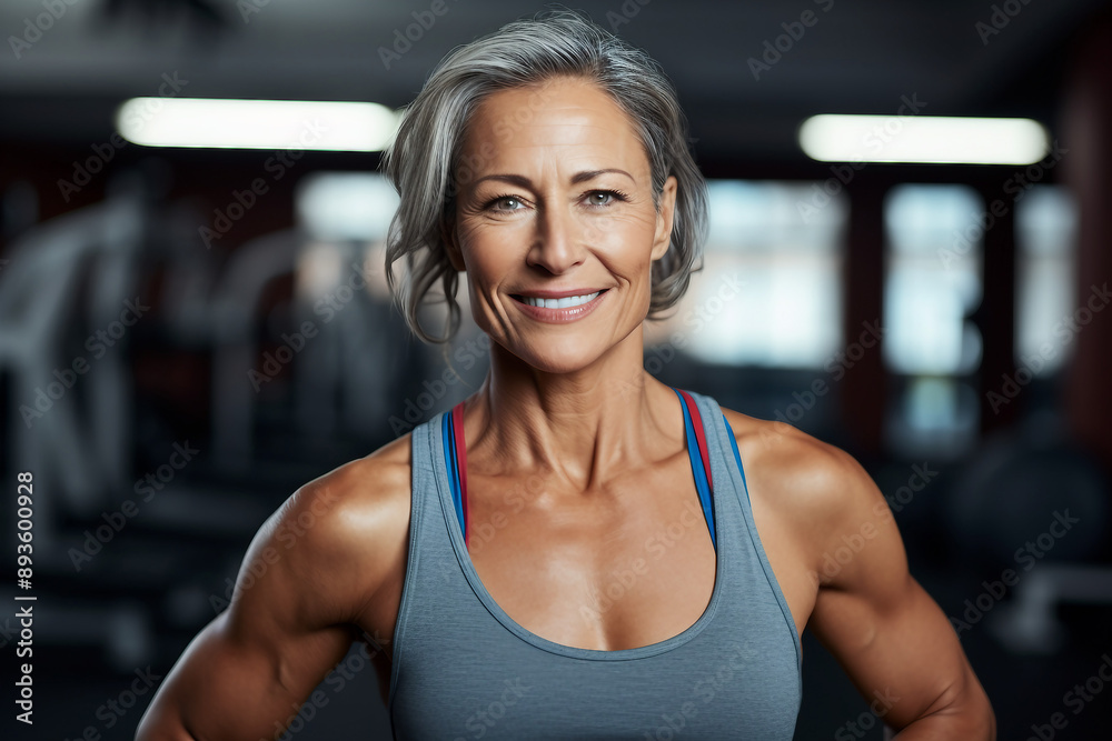 Beautiful elderly people attending gym having healthy lifestyle way of life, modern indoors sports space, Generative AI Beautiful elderly people attending gym having healthy lifestyle way of life, modern indoors sports space, Generative AI