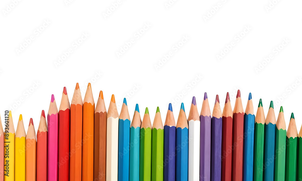 A row of colorful pencils, sharpened and ready for use. Perfect for educational materials, art projects, or back-to-school promotions. Transparent PNG for easy integration into designs. A row of colorful pencils, sharpened and ready for use. Perfect for educational materials, art projects, or back-to-school promotions. Transparent PNG for easy integration into designs.