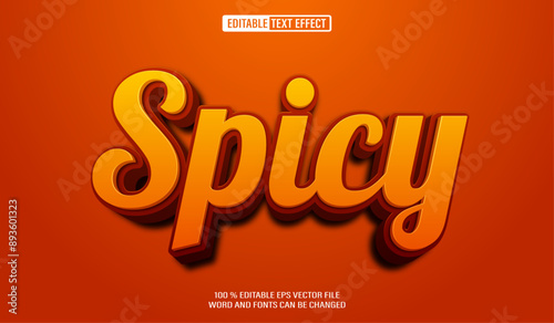 Editable 3d text style effect - Spycy text effect Template