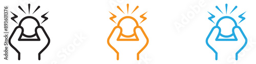 Anxiety icon vector logo set collection for web app ui