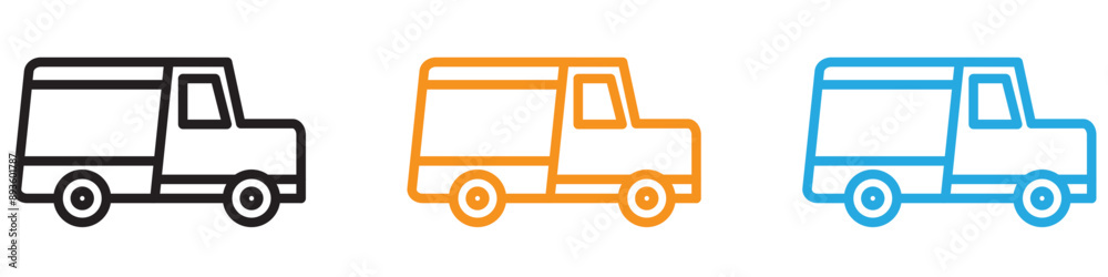delivery truck icon vector logo set collection for web app ui delivery truck icon vector logo set collection for web app ui