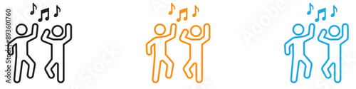 dance icon vector logo set collection for web app ui