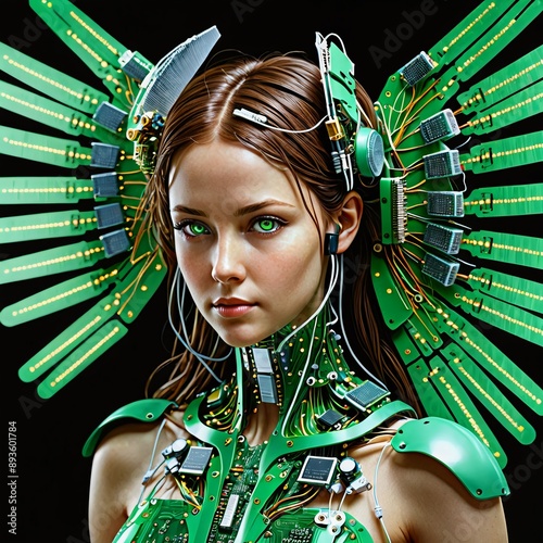 Green Circuit Angel, Masterpeice art by Trashware Art, high quality studio photography. Free and open professional quality stock images,
studio,image,Art,trashware art,masterpeice,trashware,stable dif photo