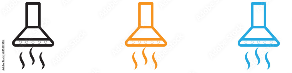 Extractor Hood icon vector logo set collection for web app ui Extractor Hood icon vector logo set collection for web app ui