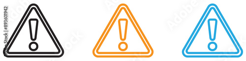 Exclamation danger icon vector logo set collection for web app ui