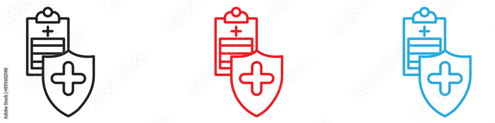 Health insurance icon vector logo set collection for web app ui Health insurance icon vector logo set collection for web app ui