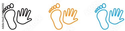 hand and foot icon vector logo set collection for web app ui