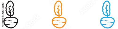 kohlrabi icon vector logo set collection for web app ui