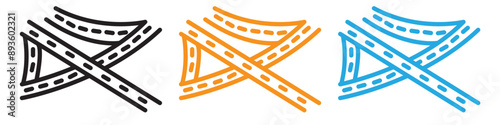 Multi level junction icon vector logo set collection for web app ui