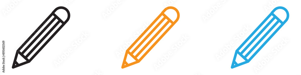 Pencil icon vector logo set collection for web app ui Pencil icon vector logo set collection for web app ui