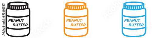 Peanut butter icon vector logo set collection for web app ui
