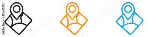 Free Download Pin on a map icon vector logo set collection for web app ui - GFXLoad