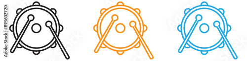 Snare Drum icon vector logo set collection for web app ui