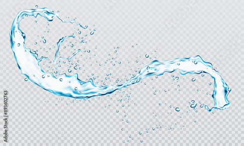 Realistic water splash on checkered background vector