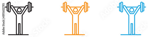 strength training icon vector logo set collection for web app ui