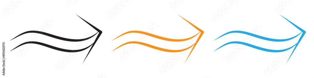 undulating arrow icon vector logo set collection for web app ui undulating arrow icon vector logo set collection for web app ui
